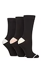 Women's 3 Pair Glenmuir Contrast Heel and Toe Bamboo Socks - Cream / Salmon / Blue