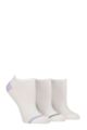 Women's 3 Pair Glenmuir Plain and Patterned Bamboo Secret Socks - White / Lilac / Grey / Pink