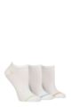 Women's 3 Pair Glenmuir Plain and Patterned Bamboo Secret Socks - White / Green / Blue / Orange