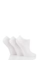 Ladies 3 Pair Glenmuir Plain and Patterned Bamboo Secret Socks - White
