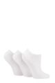 Women's 3 Pair Glenmuir Plain and Patterned Bamboo Secret Socks - White