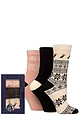Women's 3 Pair Glenmuir Bamboo Christmas Patterned Socks in Festive Gift Box - Puffin