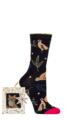 Women's 1 Pair Glenmuir Bamboo Hanging Gift Boxed Socks - Navy Woodland