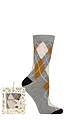 Women's 1 Pair Glenmuir Bamboo Hanging Gift Boxed Socks - Grey Argyle