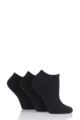 Ladies 3 Pair Glenmuir Cushion Bamboo Sports Trainer Socks - Black