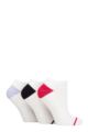 Ladies 3 Pair Glenmuir Cushion Bamboo Sports Trainer Socks - White Cherry / Lilac