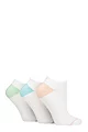 Women's 3 Pair Glenmuir Cushion Bamboo Sports Trainer Socks - White Pink / Sage