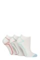 Women's 3 Pair Glenmuir Cushion Bamboo Sports Trainer Socks - White / Turquoise / Grey / Coral
