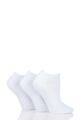 Ladies 3 Pair Glenmuir Cushion Bamboo Sports Trainer Socks - White