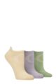 Women's 3 Pair Glenmuir Recycled Poly Sports Trainer Socks with Arch Support - Neutrals