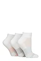 Women's 3 Pair Glenmuir Cotton Half-Cushioned Mid Length Sports Socks - White