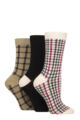 Women's 3 Pair Glenmuir Patterned Bamboo Socks - Classic Tartan