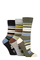 Women's 3 Pair Glenmuir Patterned Bamboo Socks - Earthy Stripe