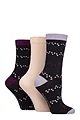 Women's 3 Pair Glenmuir Patterned Bamboo Socks - Spots / Plain Navy