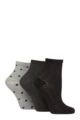 Women's 3 Pair Glenmuir Bamboo Cropped Socks - Textured Black / Charcoal / Grey