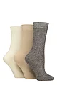 Women's 3 Pair Glenmuir Bamboo Leisure Socks - Cocoa