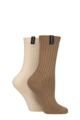 Women's 2 Pair Glenmuir Light Cushioned Bamboo Boot Socks - Brown / Beige