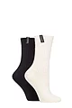 Women's 2 Pair Glenmuir Light Cushioned Bamboo Boot Socks - Snow / Navy