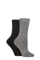Women's 2 Pair Glenmuir Bamboo Cushioned Boot Socks - Charcoal / Black