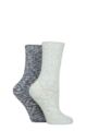 Women's 2 Pair Glenmuir Cotton and Wool Blend Slubby Boot Socks - Denim