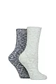 Women's 2 Pair Glenmuir Cotton and Wool Blend Slubby Boot Socks - Denim