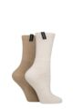 Women's 2 Pair Glenmuir Classic Cushioned Cotton Boot Socks - Naturals