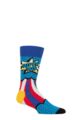Mens 1 Pair Happy Socks Super Dad Socks - Blue
