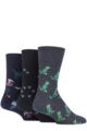 Mens 3 Pair Gentle Grip Fun Feet Socks - Dinosauria