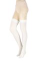 Ladies 1 Pair Trasparenze Dora Ribbed Wool Over The Knee Socks - Cream