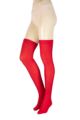 Ladies 1 Pair Trasparenze Dora Ribbed Wool Over The Knee Socks - Red