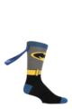 Mens 1 Pair SOCKSHOP Batman Cape Socks - Multi Coloured