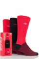Mens 3 Pair Coca Cola Striped Foot Cotton Socks In Gift Box - Red