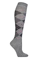 Women's 1 Pair Burlington Whitby Extra Soft Argyle Knee High Socks - Grey