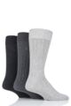 Mens 3 Pair Pringle Laird Rib Trouser Socks - Charcoal