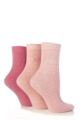 Ladies 3 Pair Pringle Tiffany Plain Trouser Socks - Pinks