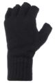 Mens 1 Pair Heat Holders 3.2 Tog Heatweaver Yarn Fingerless Gloves - Black