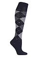 Women's 1 Pair Burlington Whitby Extra Soft Argyle Knee High Socks - Navy / Pale Blue