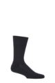 Mens 1 Pair Falke Airport Plus Plain Virgin Wool and Cotton Cushioned Business Socks - Dark Navy