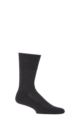 Mens 1 Pair Falke Airport Plus Plain Virgin Wool and Cotton Cushioned Business Socks - Anthracite Melange
