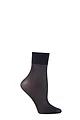 Women's 1 Pair Falke Seidenglatt 15 Denier Transparent Shining Ankle Highs - Marine