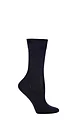 Women's 1 Pair Falke Sensitive London Left And Right Comfort Cuff Cotton Socks - Dark Navy