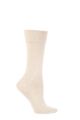 Women's 1 Pair Falke Sensitive London Left And Right Comfort Cuff Cotton Socks - Sand Melange