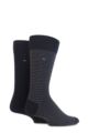 Mens 2 Pair Tommy Hilfiger Small Stripe Cotton Socks - Black