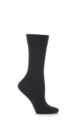 Ladies 1 Pair Falke Sensitive London Left And Right Comfort Cuff Cotton Socks - Anthracite