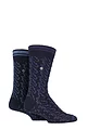 Mens 2 Pair Jeep Spirit Socks - Navy / Purple