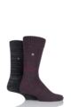 Mens 2 Pair Jeep Spirit Cotton Socks - Red / Black