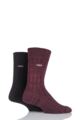 Mens 2 Pair Jeep Spirit Cotton Socks - Brown