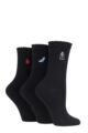 SOCKSHOP Disney Princesses Embroidered Detail Cotton Socks - Black
