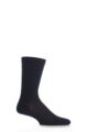 Mens 1 Pair Pantherella Cotton Ribbed Comfort Top Socks - Navy