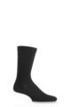 Mens 1 Pair Pantherella Cotton Ribbed Comfort Top Socks - Black